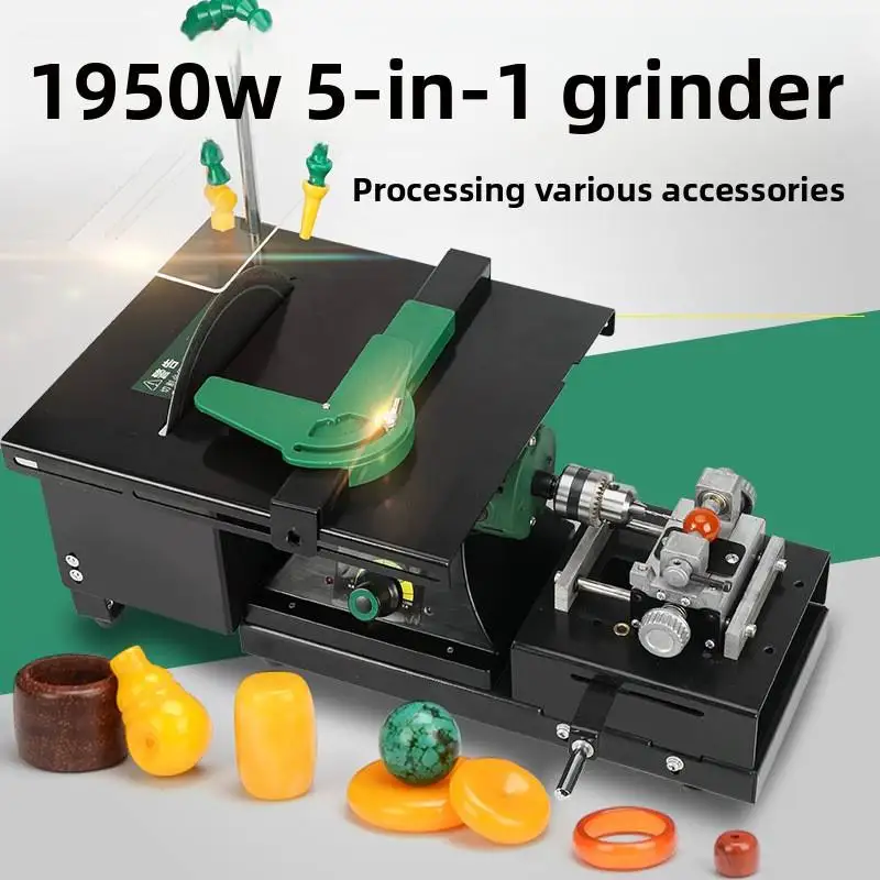 Mini Table Saw Stone Polisher Jade 220V Multifunction Engraving Grinding Machine Table Saws Jade Cutting Machine
