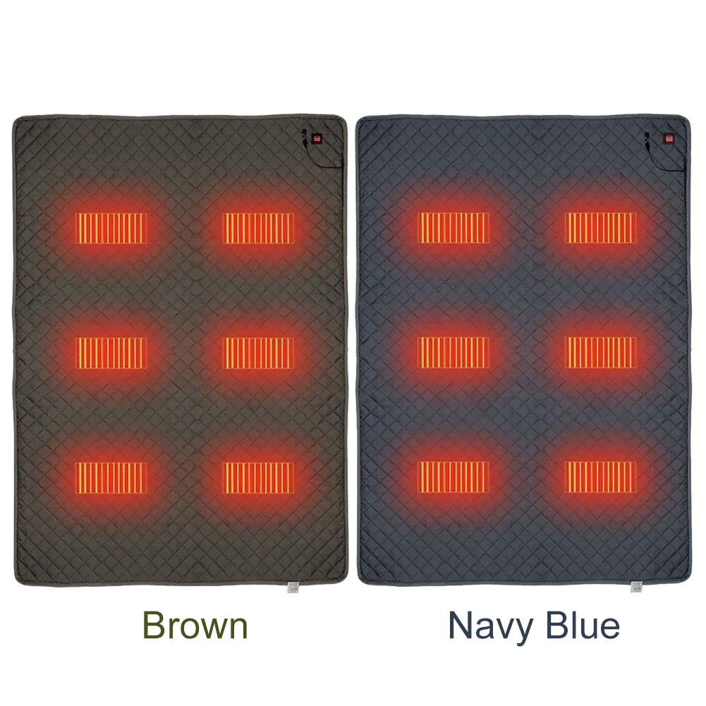 

Sleeping Mattress Heated Mat USB Powered Smart Heating Sleeping Pad 70x59 Inch 6 Heating Zones for Home Office Car Fishing
