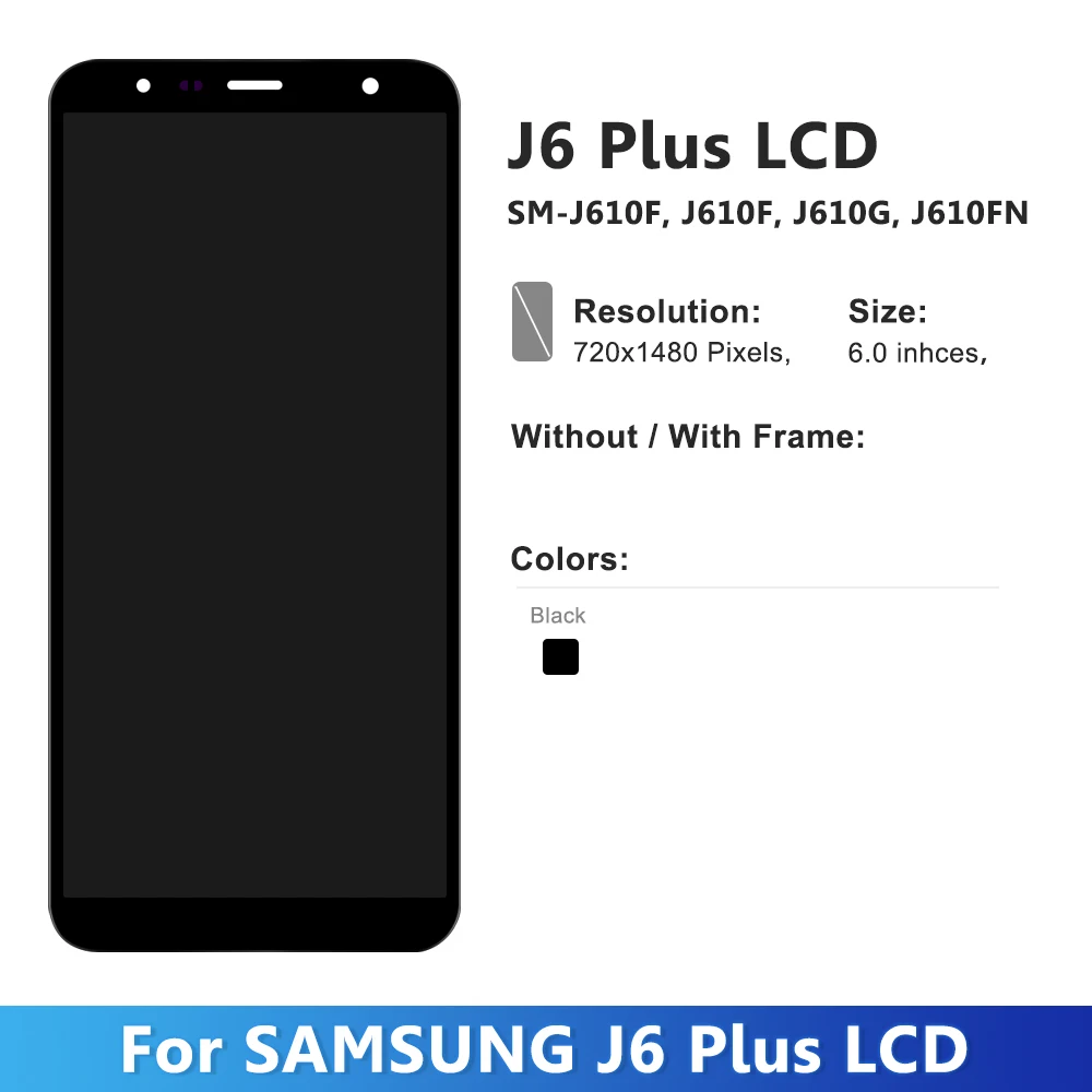 J610 For Samsung J6+ J610 J610F J610FN LCD Display Touch Screen Digitizer Assembly For Samsung J6 Plus lcd 100% Tested