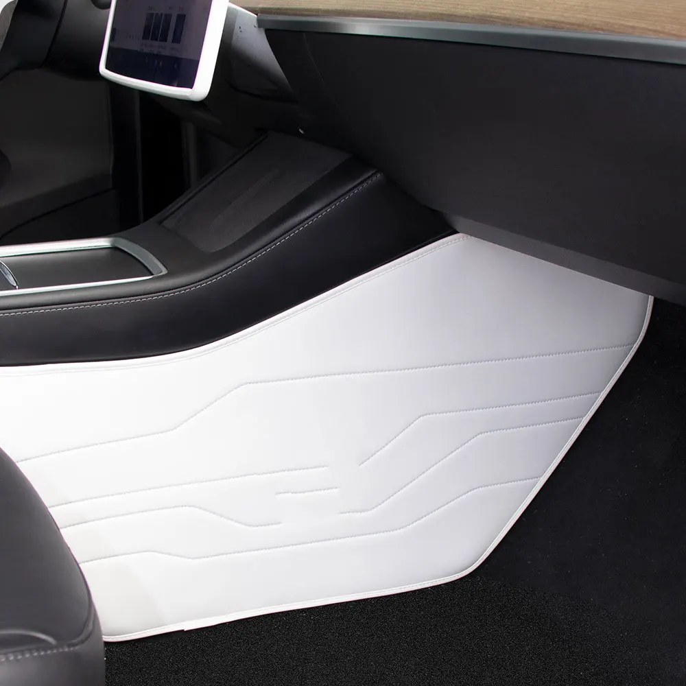 ل تسلا نموذج Y نابا الجلود الجانب الدفاع ركلة الوسادة 2024 نموذج 3 المرتفعات سيارة التحكم المركزي واقية وسادة للقدم الداخلية