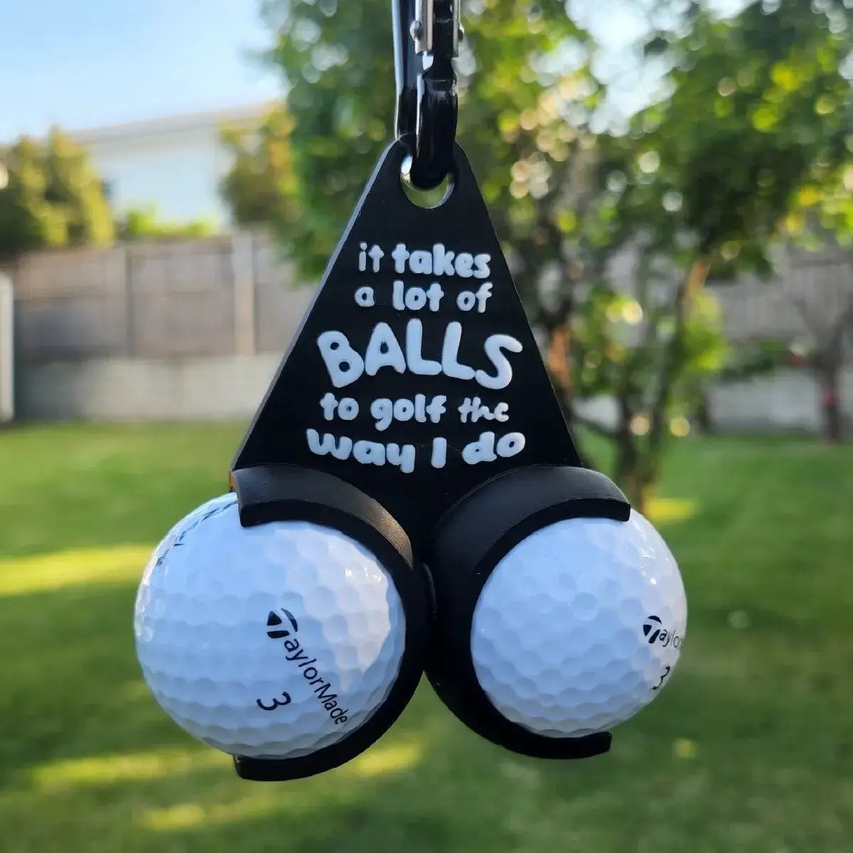 2pcs/pack Creative Golf Ball Holder Portable Lightweight Golf Ball Storage Rack with Printing Funny Ball Carrier Quick Access