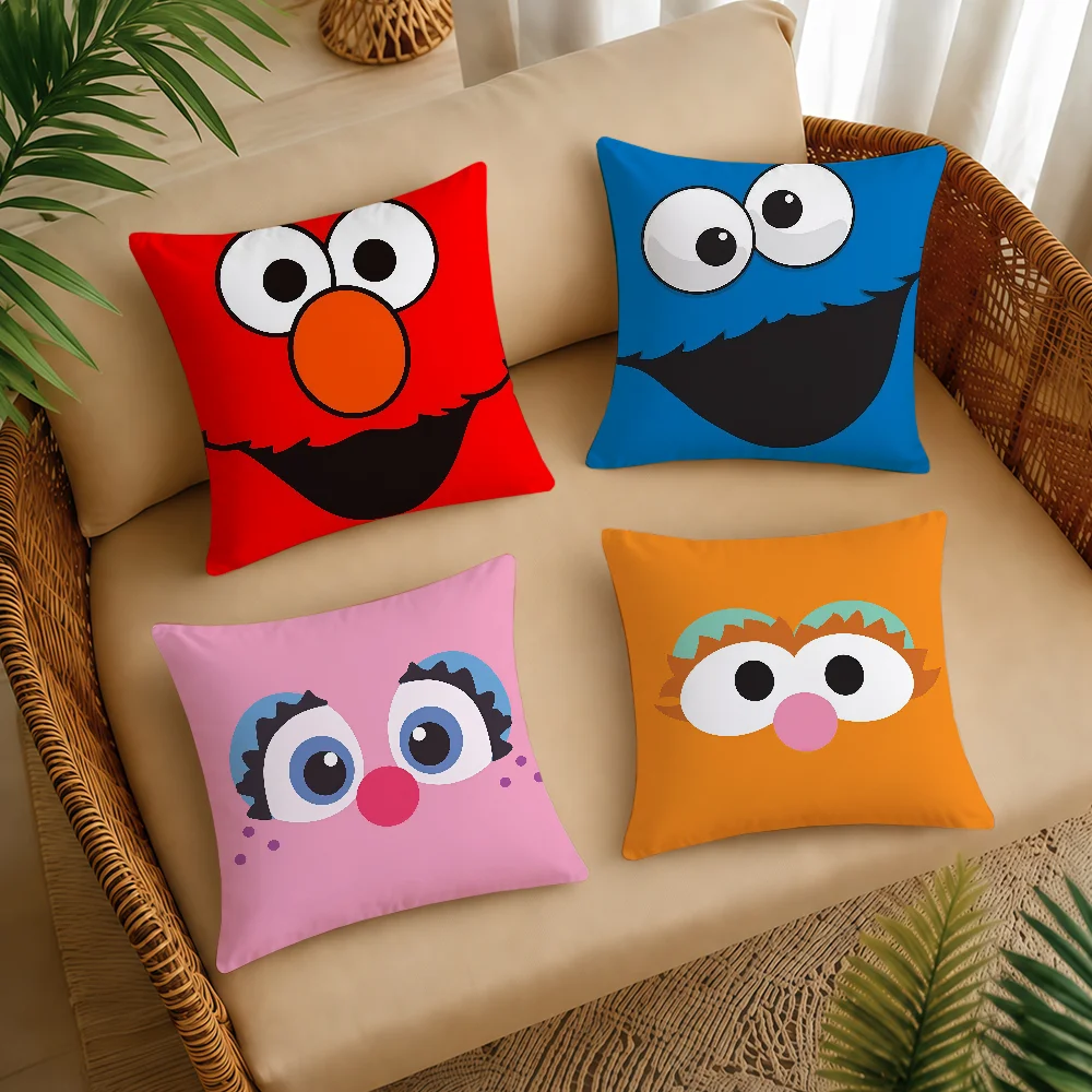 CARTOON S-SesameS-ES S-StreetS-ES Cushion Cover Square Decorative Throw Pillow Case Sofa Bed Living Room Anniversary Gifts