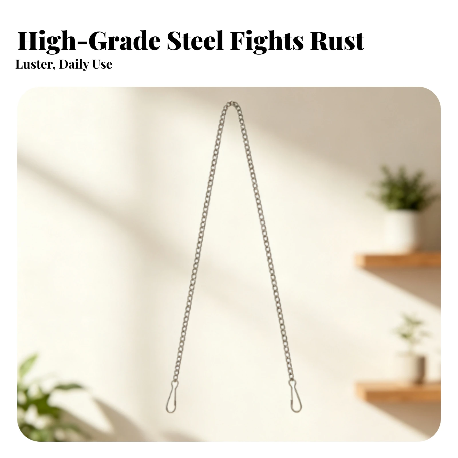 5 Pieces Hanging Chain with Self-Locking Hook Coated Alloy Hanging Chain Hardware Weather-Resistant Electrophoretic