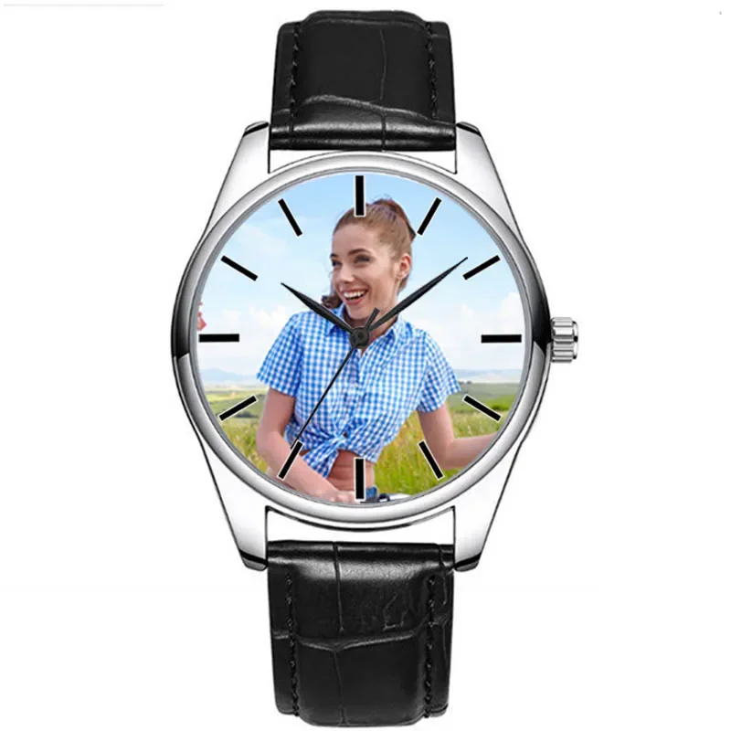 Montre photo personnalisée pour hommes et femmes, bricolage, étanche, unisexe, amoureux, mettez votre propre image, cadeau d'anniversaire personnalisé, A4730