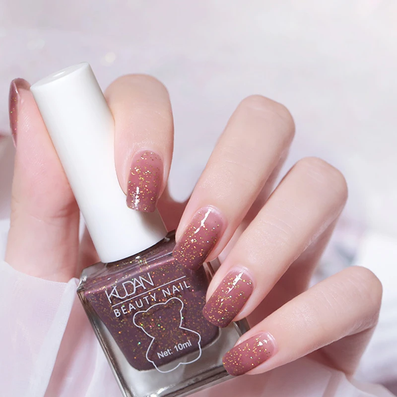 10ml No-bake Nail Polish Nails Art not tearable Quick Dry Normal Without Lamp Nail Polish Glitter Sequins UV Varnish Nails Tools