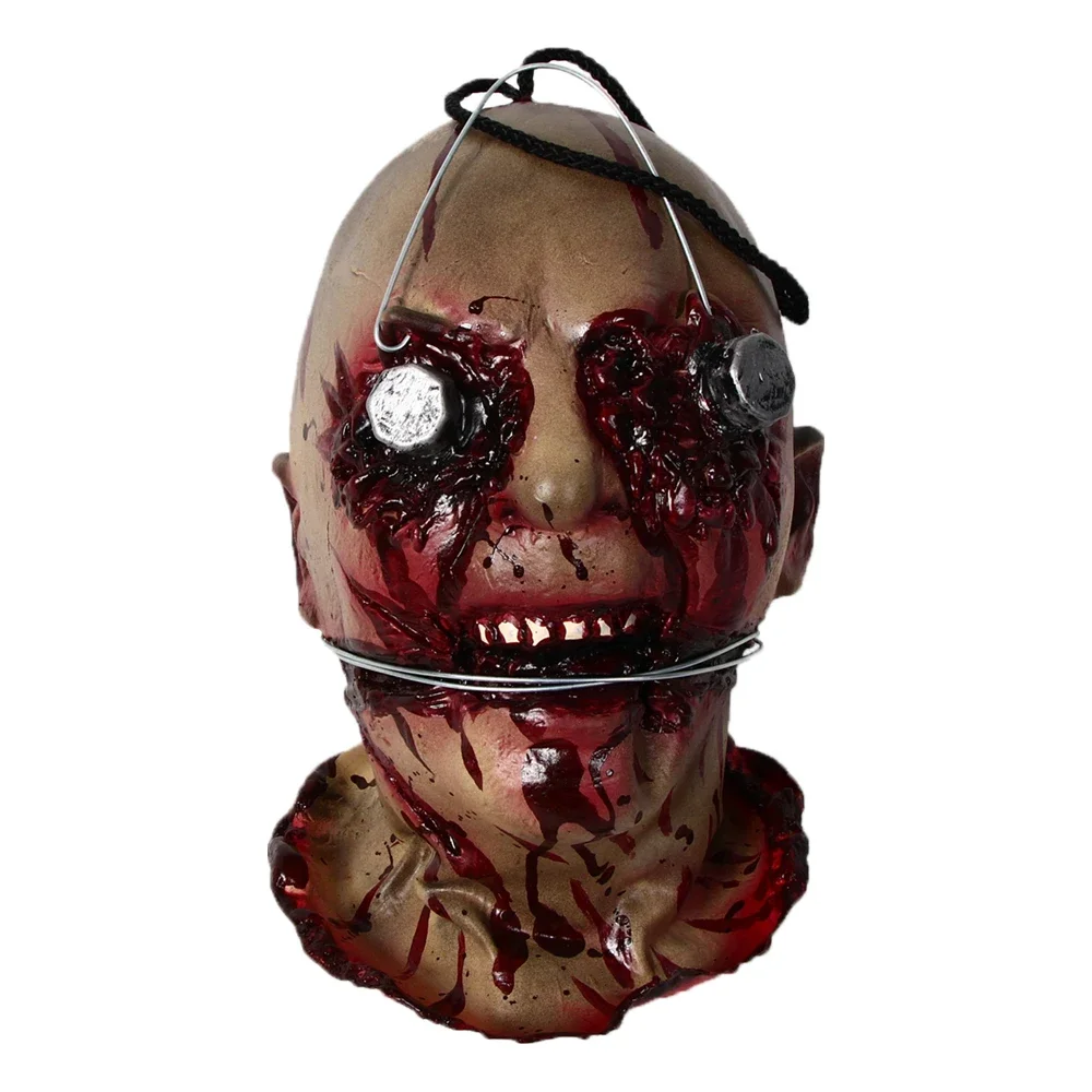 Life-Size Bloody Cut Off Corpse Head Prop Halloween Scary Hanging Severed Head For Outdoor Indoor Haunted Houses Party Decor