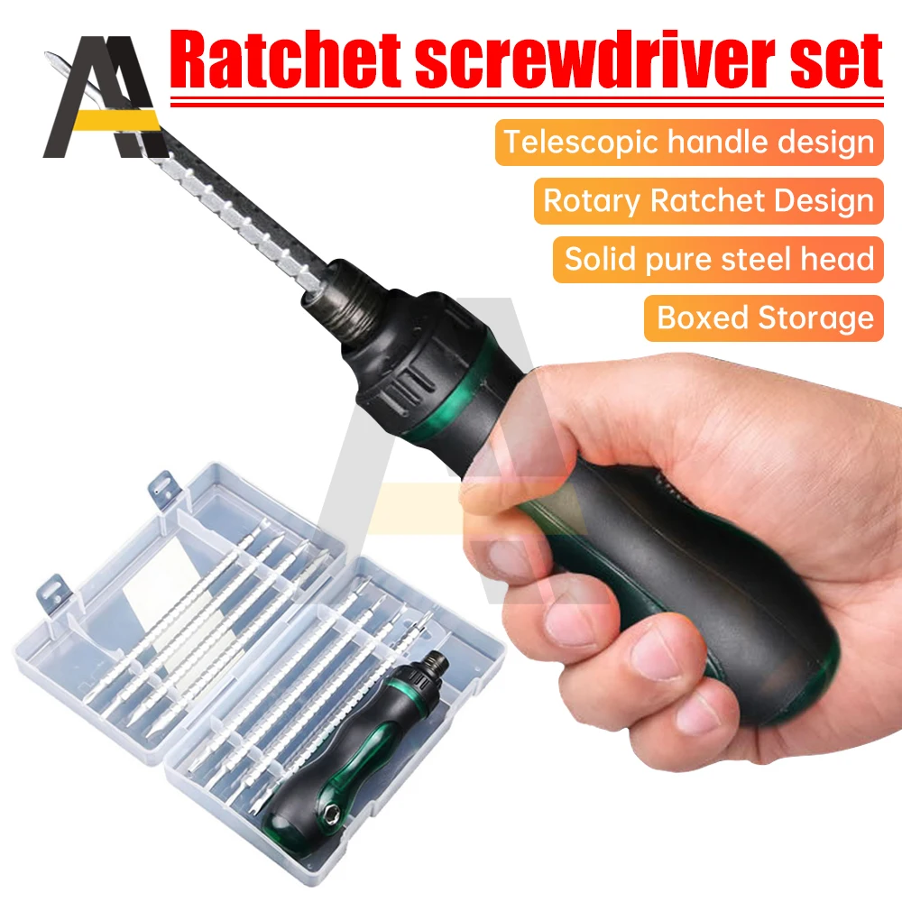 

16 in 1 Ratchet Screwdriver Magnetic Screwdriver Set Head Hand Tools Multitool Detachable Phillips Flat Double-end Screw Driver