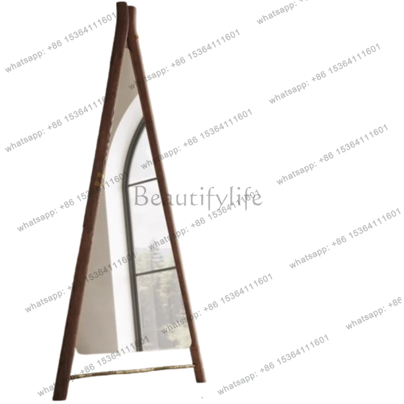 Funky Dressing Create Mirror Floor Design Art Aesthetic Vintage Wooden Mirror European Frame Simple Espelhos Home Decorations