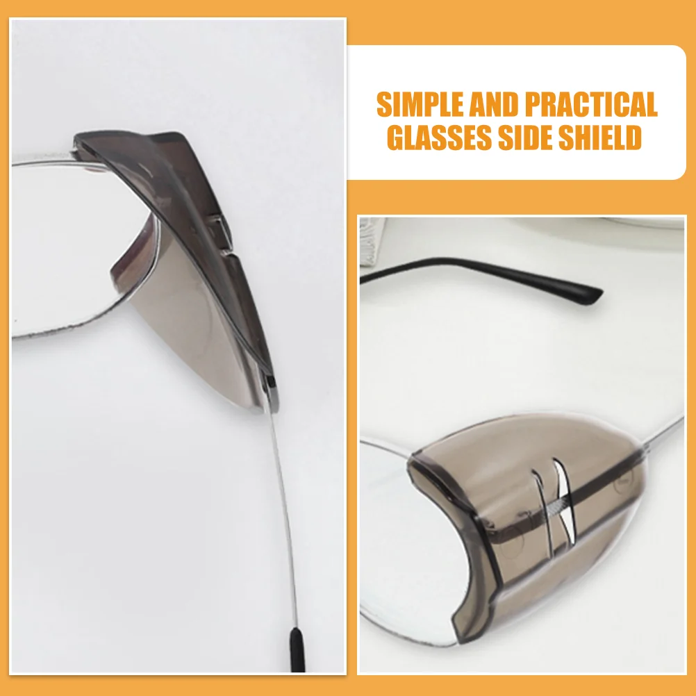 4 Pairs Glasses Wings Heavy Duty Side Shield for Windproof Single Hole Reusable Tpu Safety Shields Protective