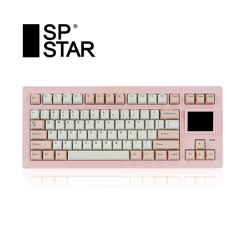 Sp-Star D82 Pro Gaming Mechanical Keyboard Full Key Hot Plug Tri-Mode Connection Personality Display Screen Support Gif Image