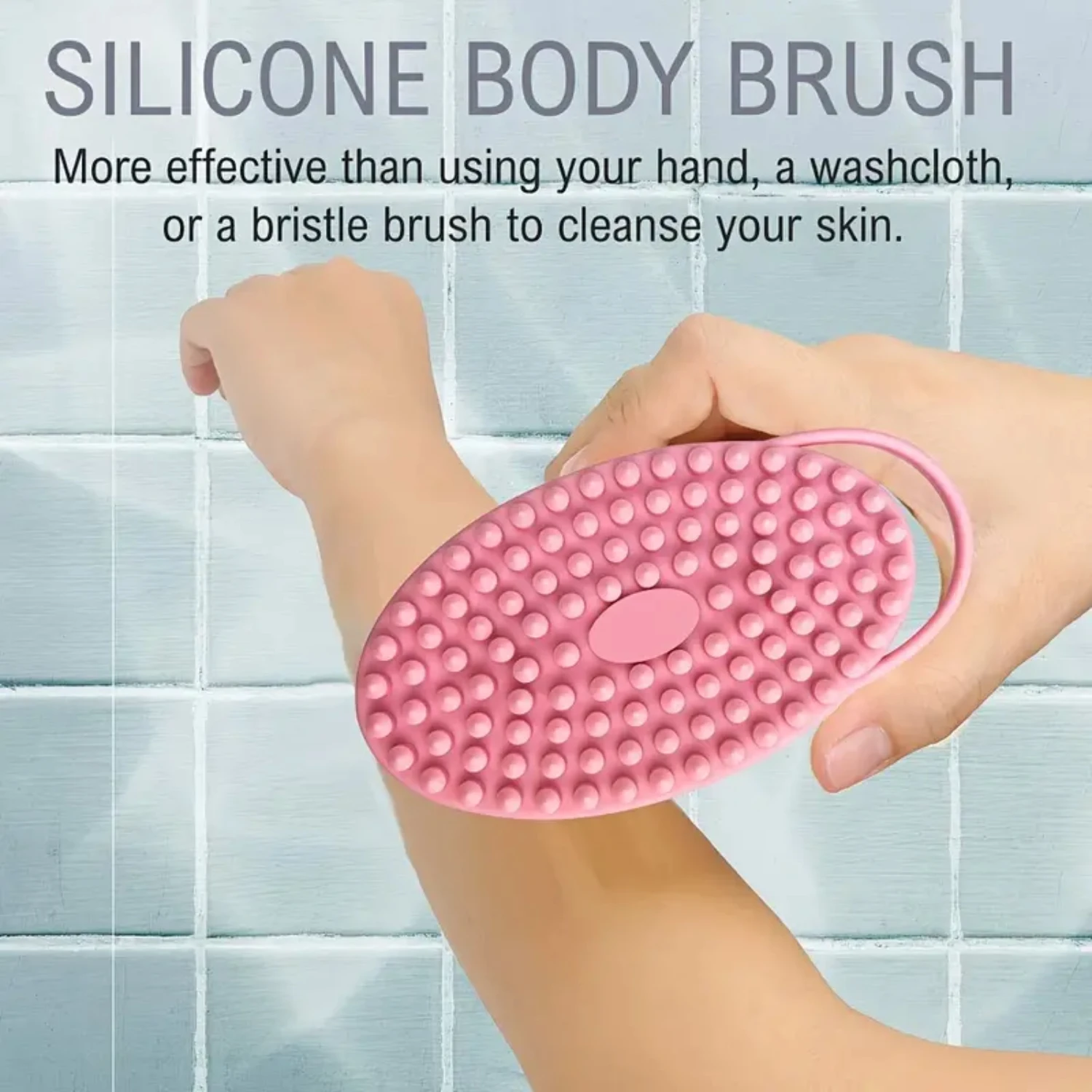 Silicone Exfoliating Bath Brush - Gentle Silicone Body Scrubber for Soft and Smooth Skin - Durable 1pc Design