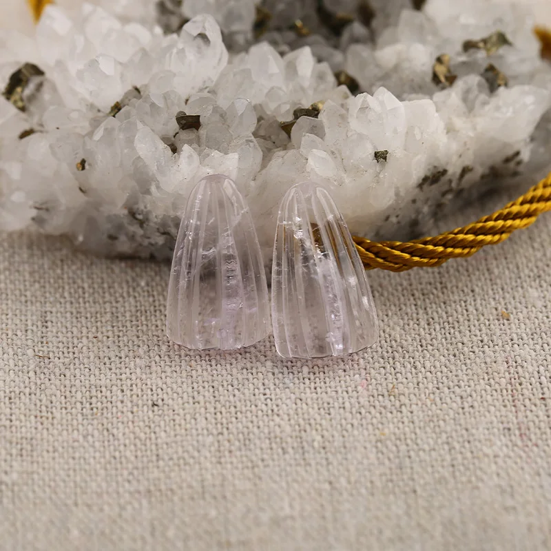 B&F Threaded Shells White Quartz Pendant Beads, Handmade Natural stones beads, Polished Stones for jewelry Making Supplies