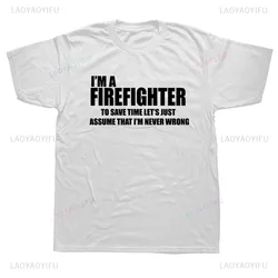 Hot Sale Firefighter Fire Rescue T Shirts Funny Graphic Fashion Short Sleeve O-Neck Harajuku Fireman T-shirt Casual Unisex Tees