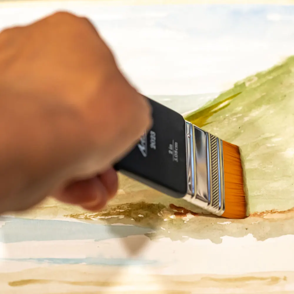 ArtSecret-pinceles artísticos para pintura al óleo acrílica, pincel plano de pelo de nailon con mango corto para herramienta de pintura de pared y muebles