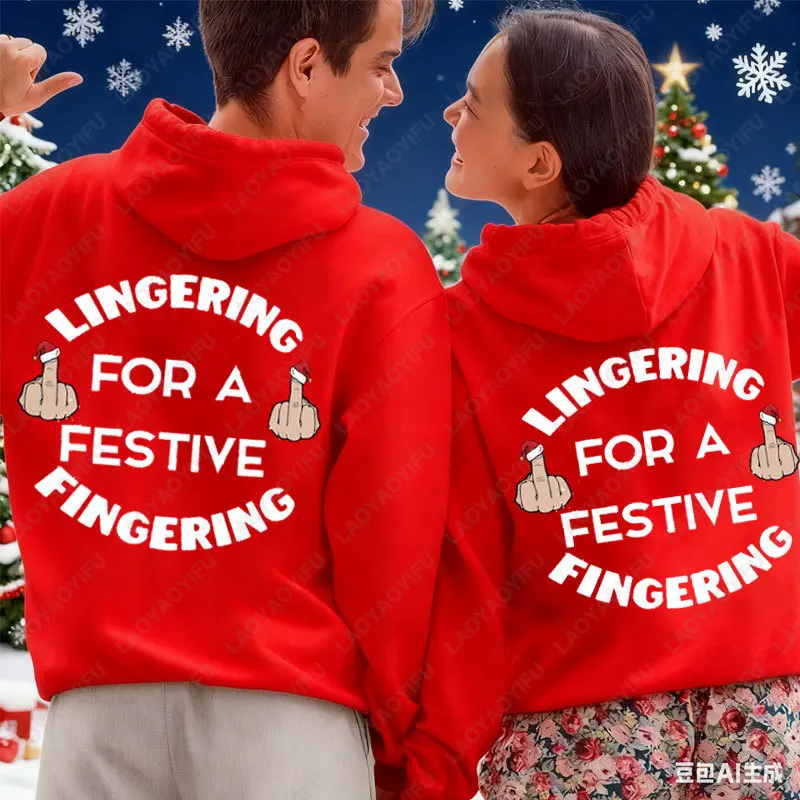 Anhaltende für einen festlichen Fingernetzungs-Weihnachtspullover, unhöfliches Weihnachts-Sweatshirt, Humor für Erwachsene, Kapuzenpullover, Gag-Shirt, Geschenk, Weihnachten, geheimes