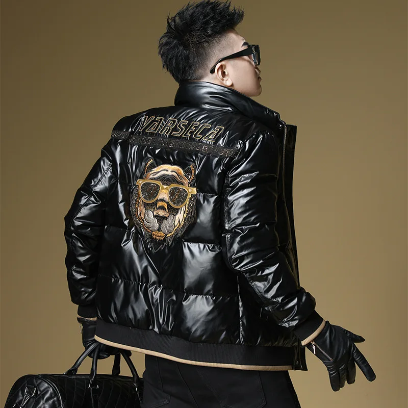 

Thiened down Jaet Men's ort Casual Sle Du Feather Warm Ci Leisure Faion Winter New Arrival No-Wa Outerwear