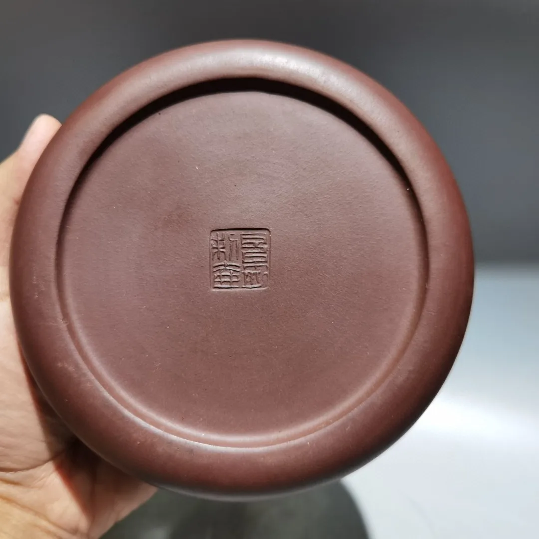 Purple teapot Yixing Purple Clay Teapot Engraved pattern Lifting beam pot Fish fin image  cover Kettle Teapot Amass wealth