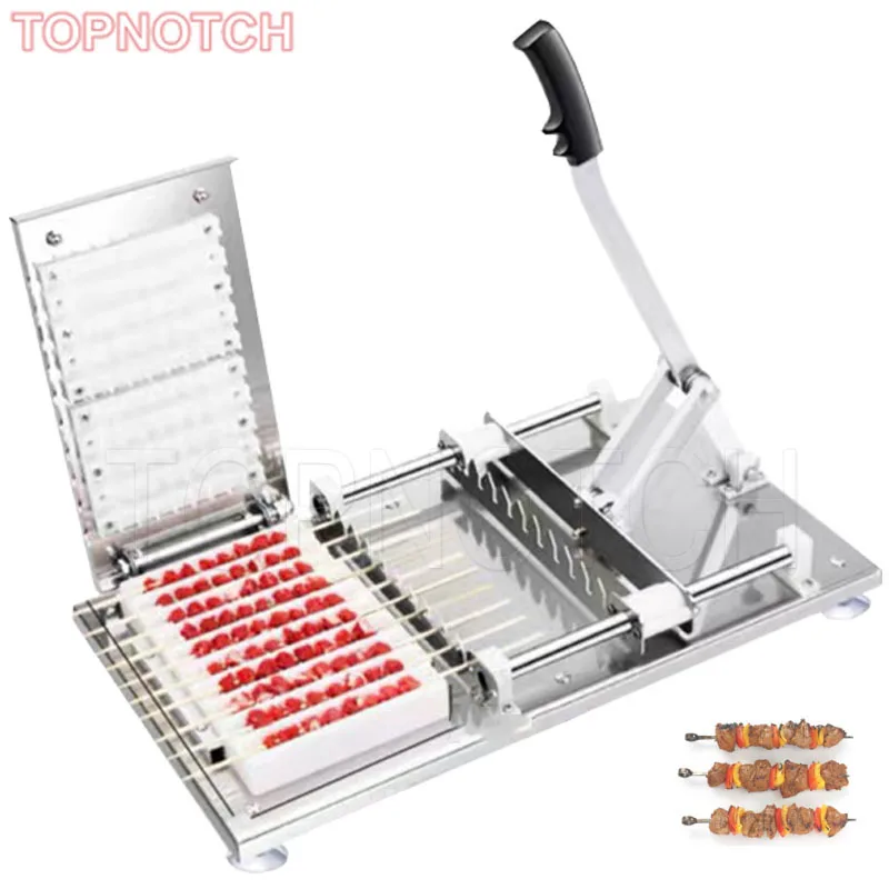 

Manual Satay Skewer Machine BBQ Stainless Steel Mutton Kebab Lamb Skewer Tools Kebab Meat Wear String Machine