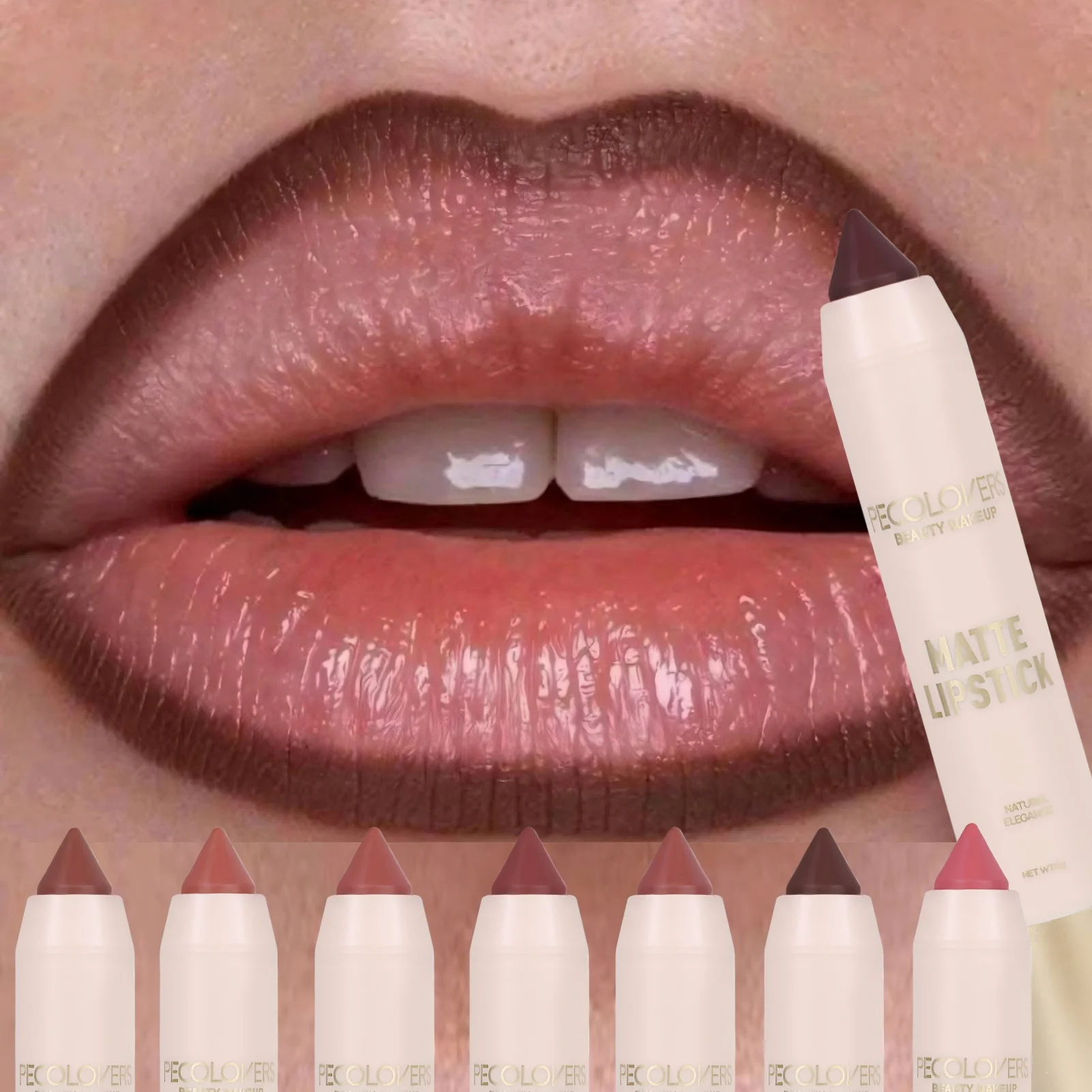 1 pezzo di matita per labbra opaca a lunga durata, balsamo per labbra con design a pennino a pastello a doppio uso, resa cromatica elevata, texture opaca antiaderente