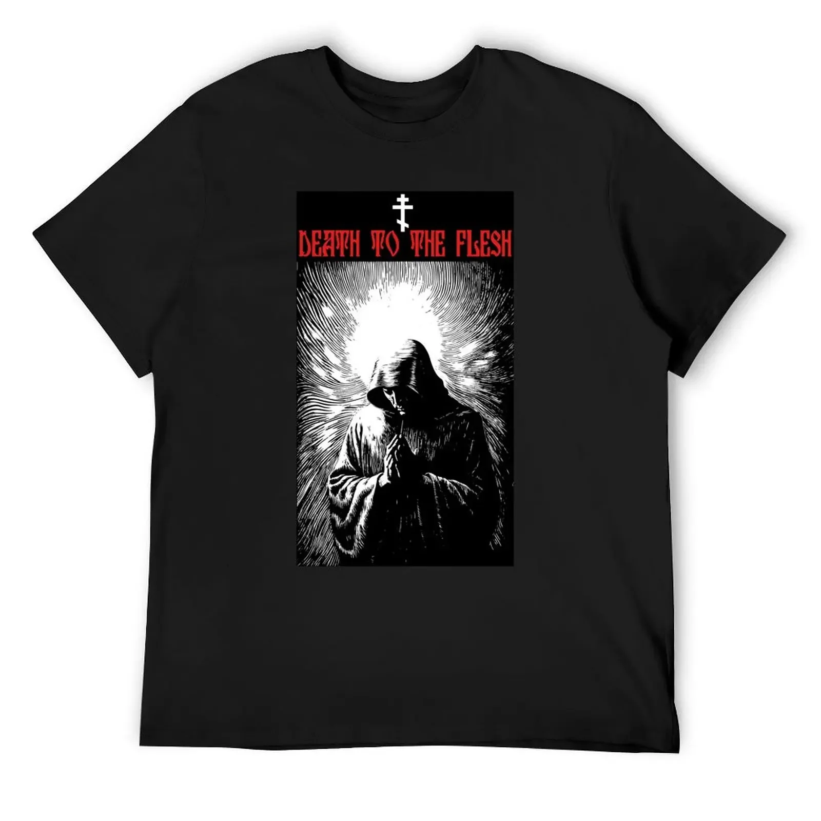 

Theosis Eastern Orthodox - Death To The Flesh Clothing Line T-Shirt sublime cotton man t-shirts summer 2025 Men's clothing