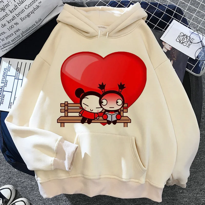 Pucca hoodies women vintage graphic 2025 streetwear Pullover clothes women graphic tracksuit Plus size hoodie