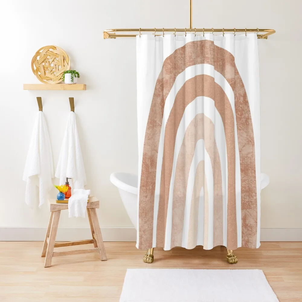 

Neutral boho Rainbow Shower Curtain Bathroom Fabric Bathroom Box Shower Set Bathroom Decor Curtain