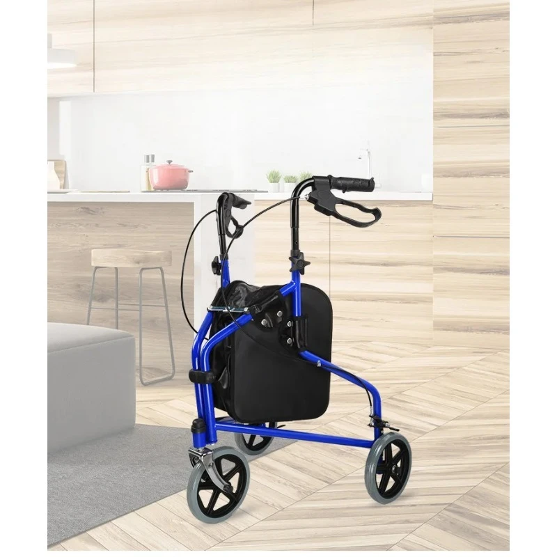 The elderly rehabilitation assistant trolley shopping cart foldable with brake walking aid driving three wheels