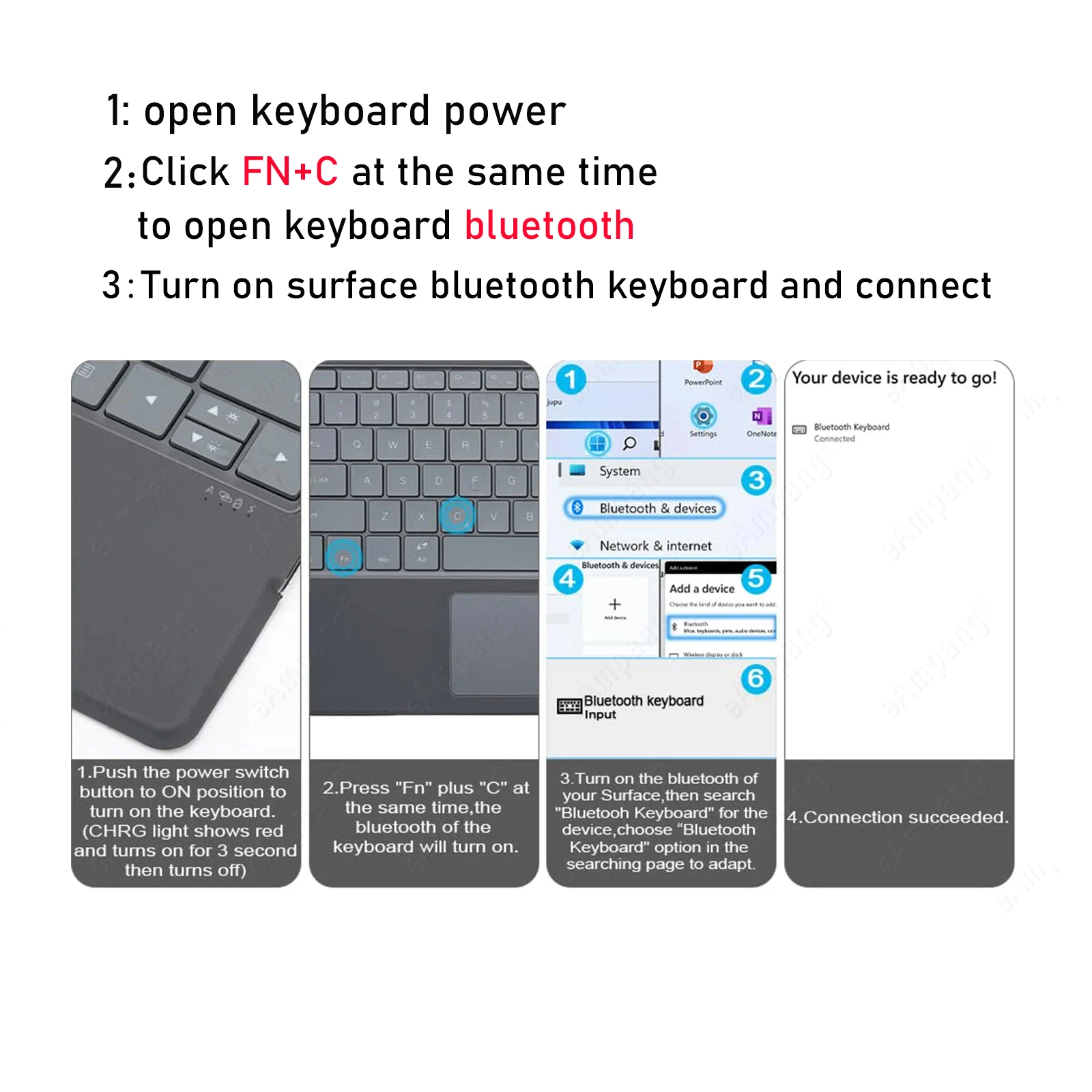 Backlit Trackpad Keyboard for Microsoft Surface Pro 8 9 10 X 13.0 Russian Spanish Arabic Hebrew Korean AZERT Portuguese Keyboard