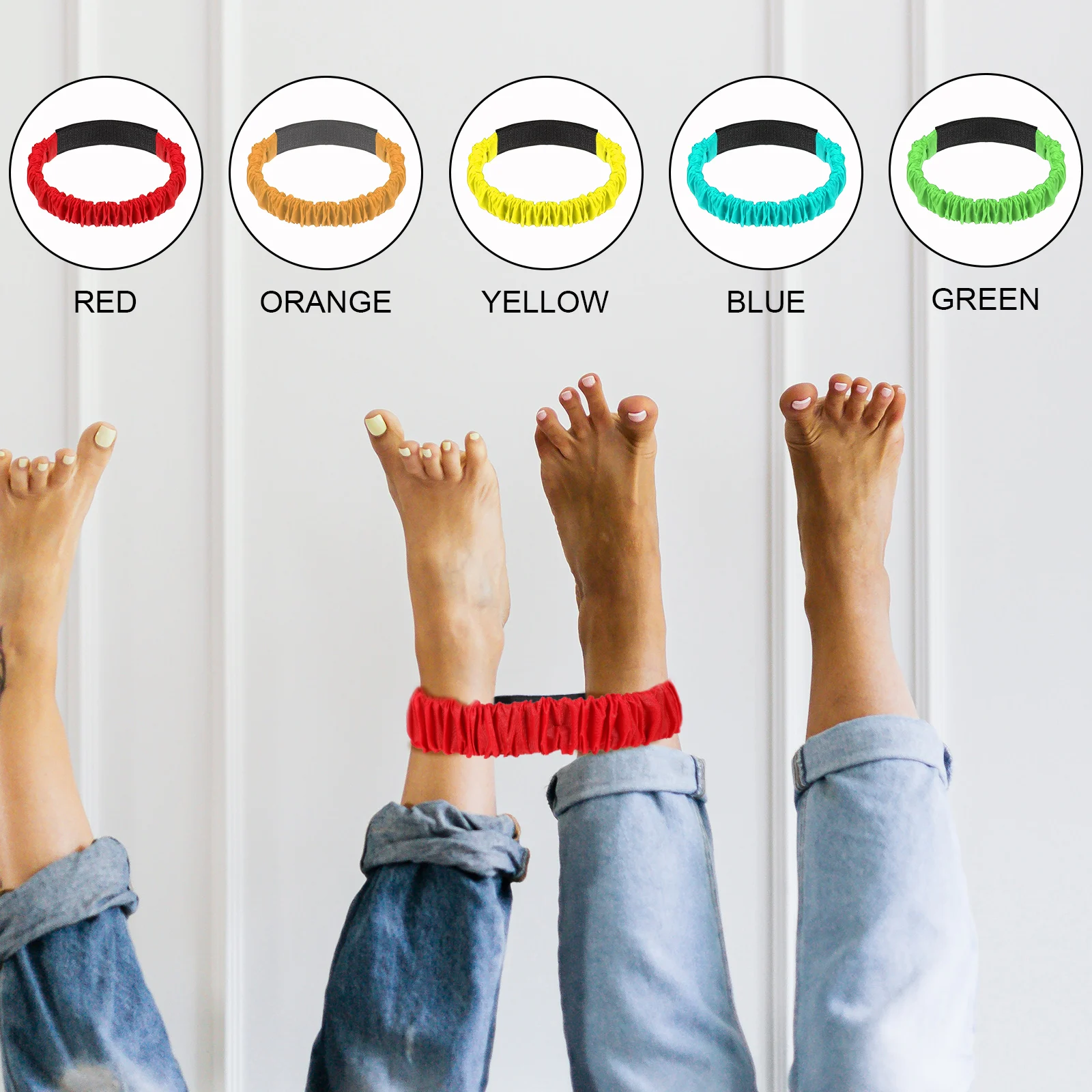 

20pcs Elastic Bands Three Legged Race Kit Nylon Game Props for Kids Adults Outdoor Sports Party Decorations