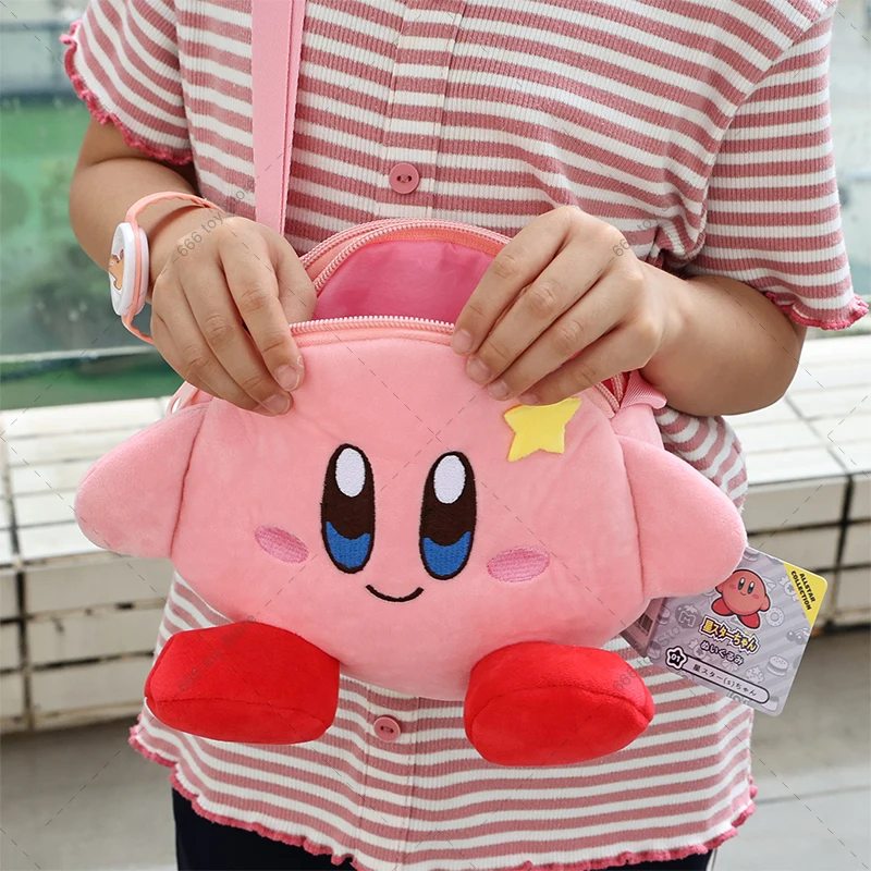 Kawaii Star Kirby Shoulder Bag Plush Toy Mobile Phone Bag Coin Purse Stuffed Peluche Plush Quality Cartoon Gift