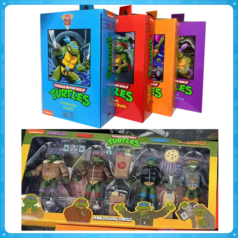 

Anime Neca Leonardo Punk Disguise Turtles Raphael Donatello Leonardo Originate Anime Action Figure Statue Model Kid Toy Gifts