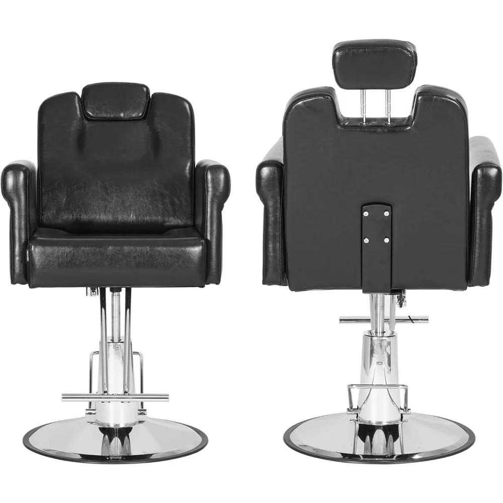 Barber chair and lounge chair with hydraulic pump, detachable headrest, adjustable height 360 degree rotating equipment