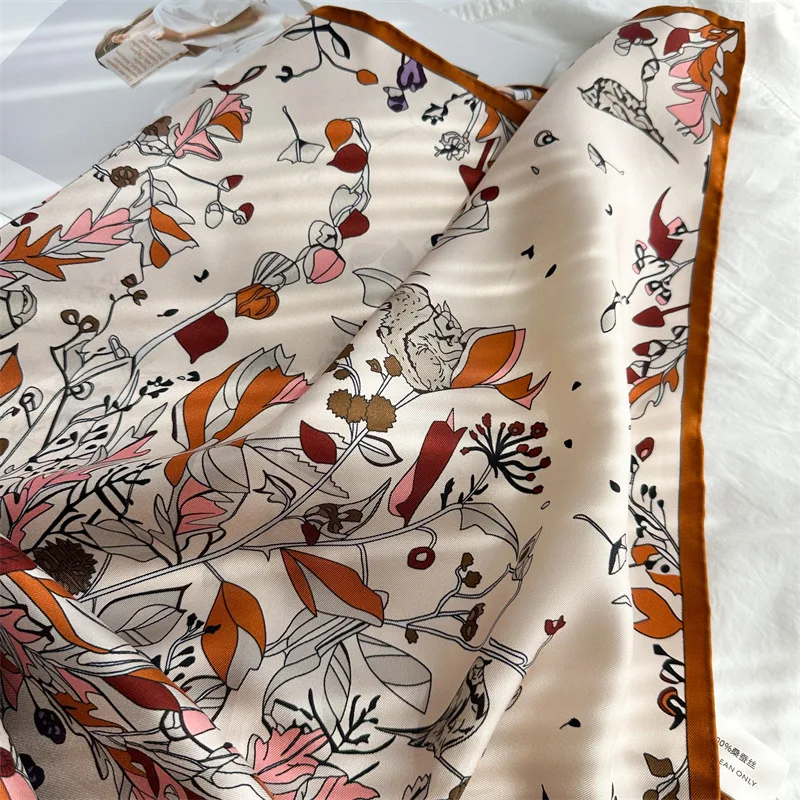 90 سنتيمتر وشاح حريري النساء ساحة عصابات Hems توالت شالات الملابس والاكسسوارات الشعر حزام حقيبة الديكور عيد الحب عاشق هدية