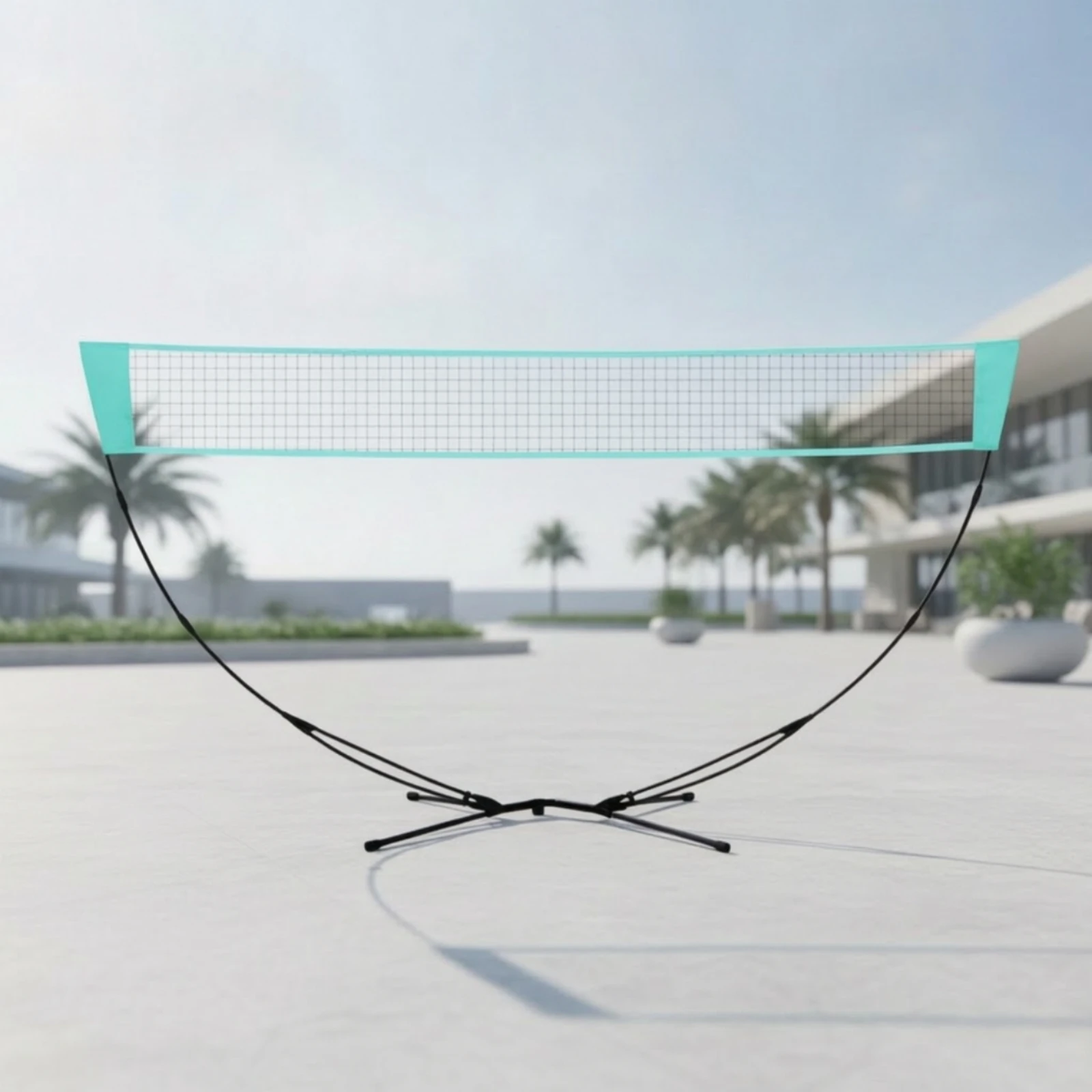 Foldable Badminton Net with Crossed Base Portable 3-Meter Badminton Net Set Sports Equipment Lightweight Compact for Families