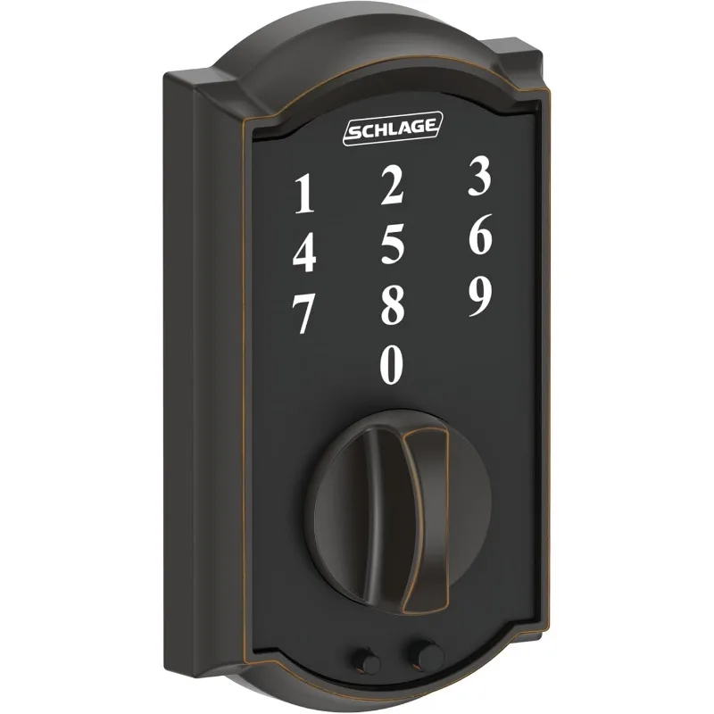 

Deadbolt, Aged Bronze，KEYLESS ENTRY & CONVENIENCE: Use 2 pre-programmed codes for easy setup out of the box