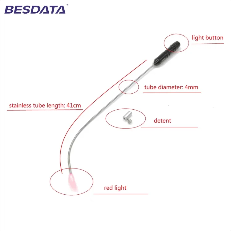 

Besdata BD-LS ENT endotracheal laryngoscope anesthesia intubation red light stylet intubation bougie