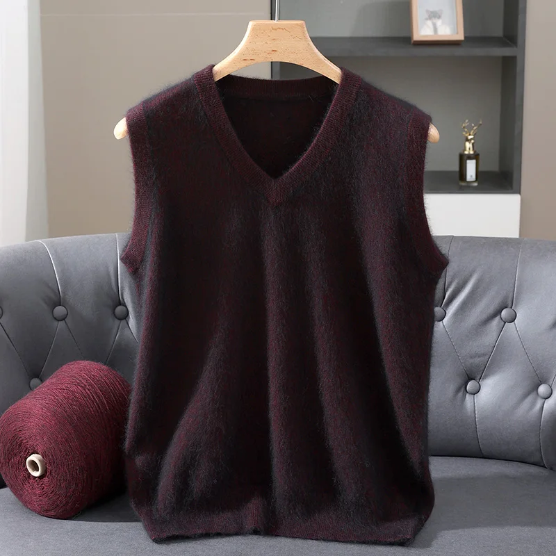 Men's T-shirt Knitted Sleeveless Hoodie 2025 New Spring/Autumn Style Solid Color Sweater Casual Daily Warm Versatile Tank Top