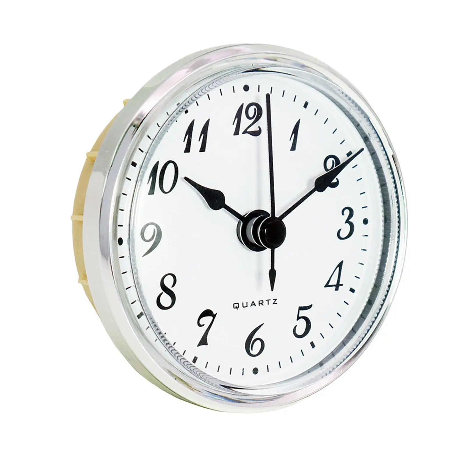 1PC Arabic Numeral Movement Insert Silver Tone Bezel Metal Case Clock Movement Fit 61mm/2.40inch Diameter Hole