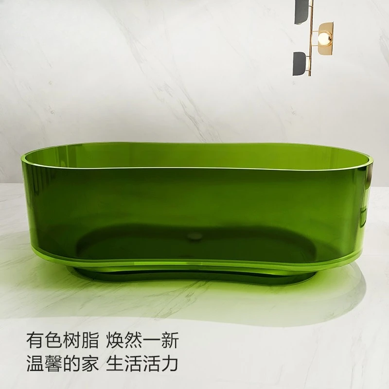 

Transparent resin bathtub Home independent hotel B & B Color crystal oval bathtub