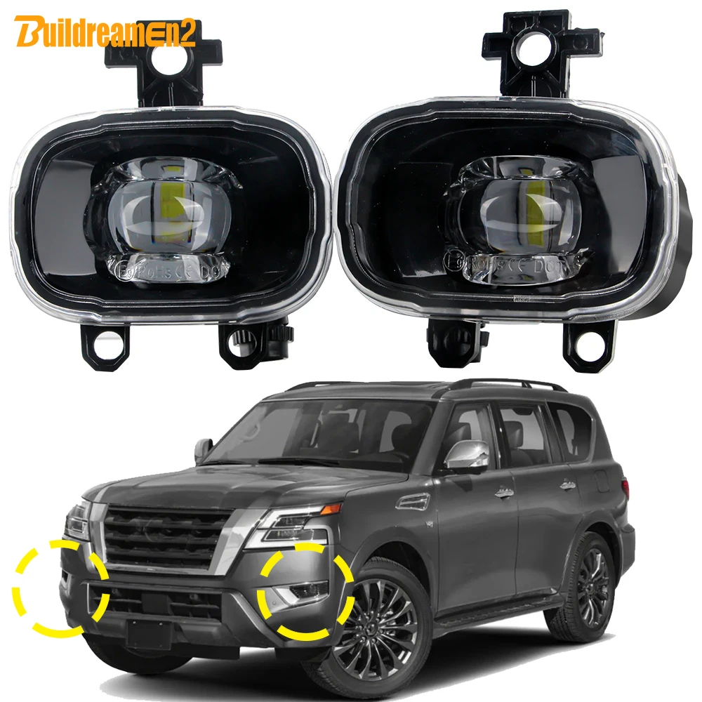 

2 шт. светодиодные противотуманные фары 30 Вт H11 передние противотуманные фары автомобиля для Nissan Armada Patrol Y62 Y63 2020 2021 2022 2023 2024 2025 (не подходит для Nismo)