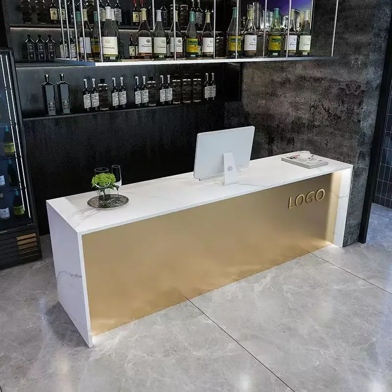 Marble Side Cabinet Bar Table Household Middle Island Table Integrated Open