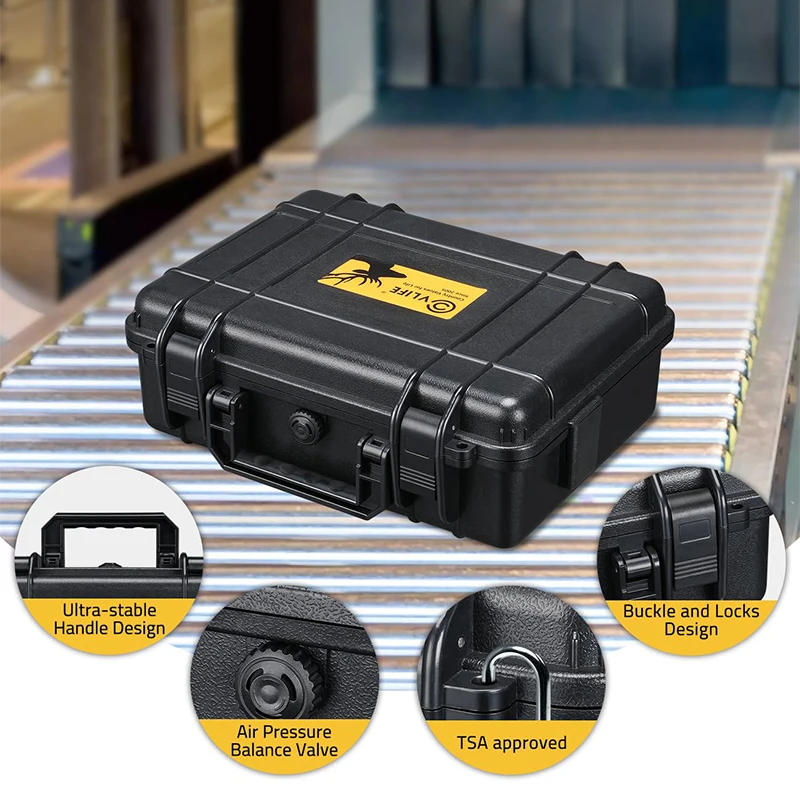 

CVLIFE Gun Case Handgun Cases Hard Shell Case with Customizable Pre-cut Foam Insert Waterproof Handgun Box for Travel Outdoor