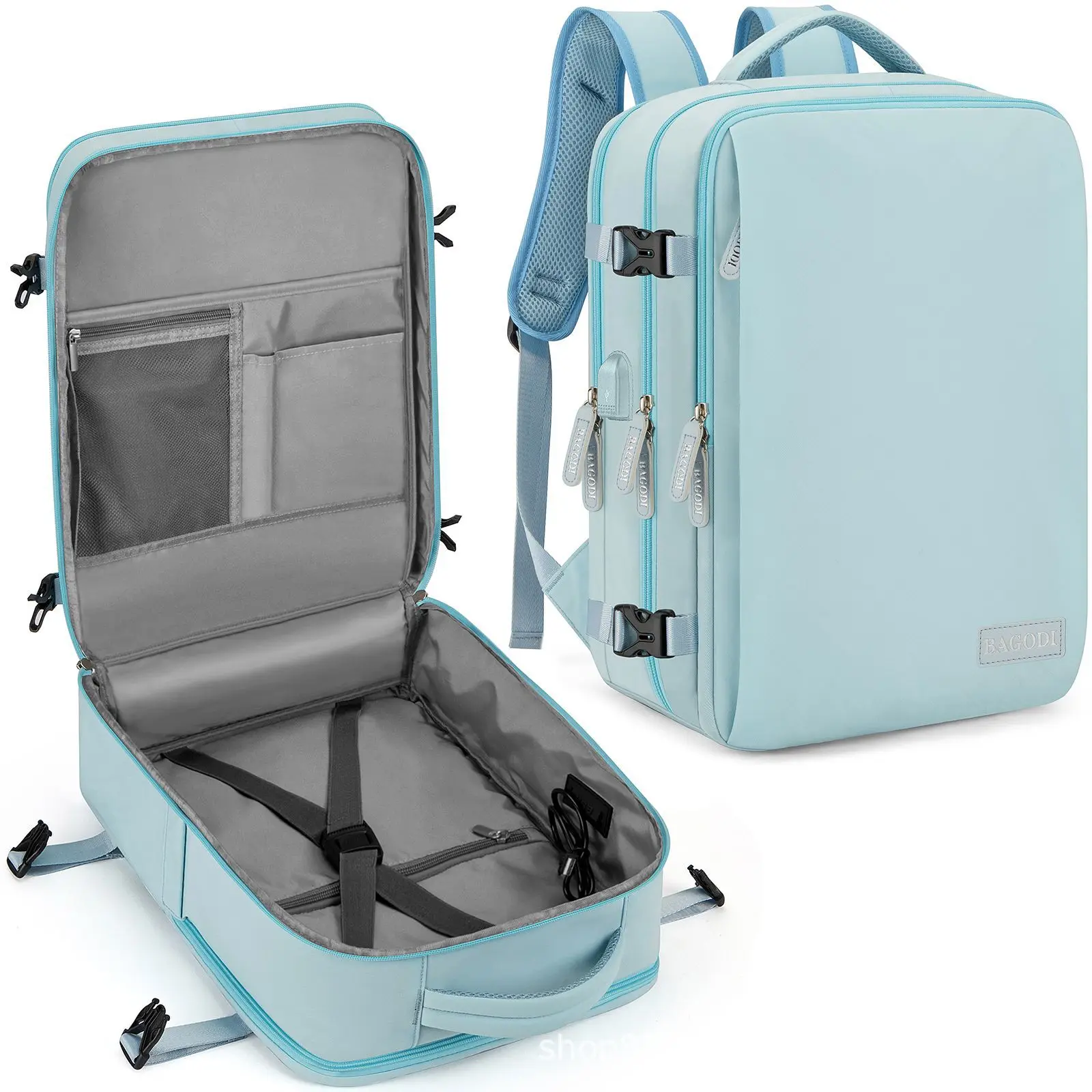 NONE Buylor Reiserucksack Flugzeugrucksack 45x20x30 für Damen/Herren Easyjet Kabinentaschen Laptop-Rucksack Lässiger Tagesrucksack für Weekender 6