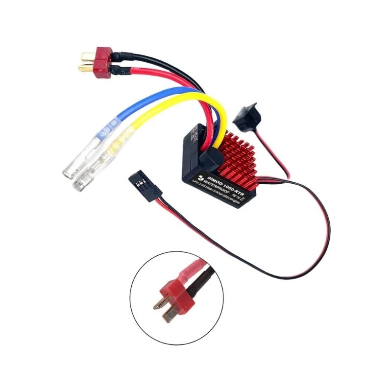 462E 60A High Current ESC For 1/10 Scale Car Featuring All Weather Protections And T Plugs Connectivitys