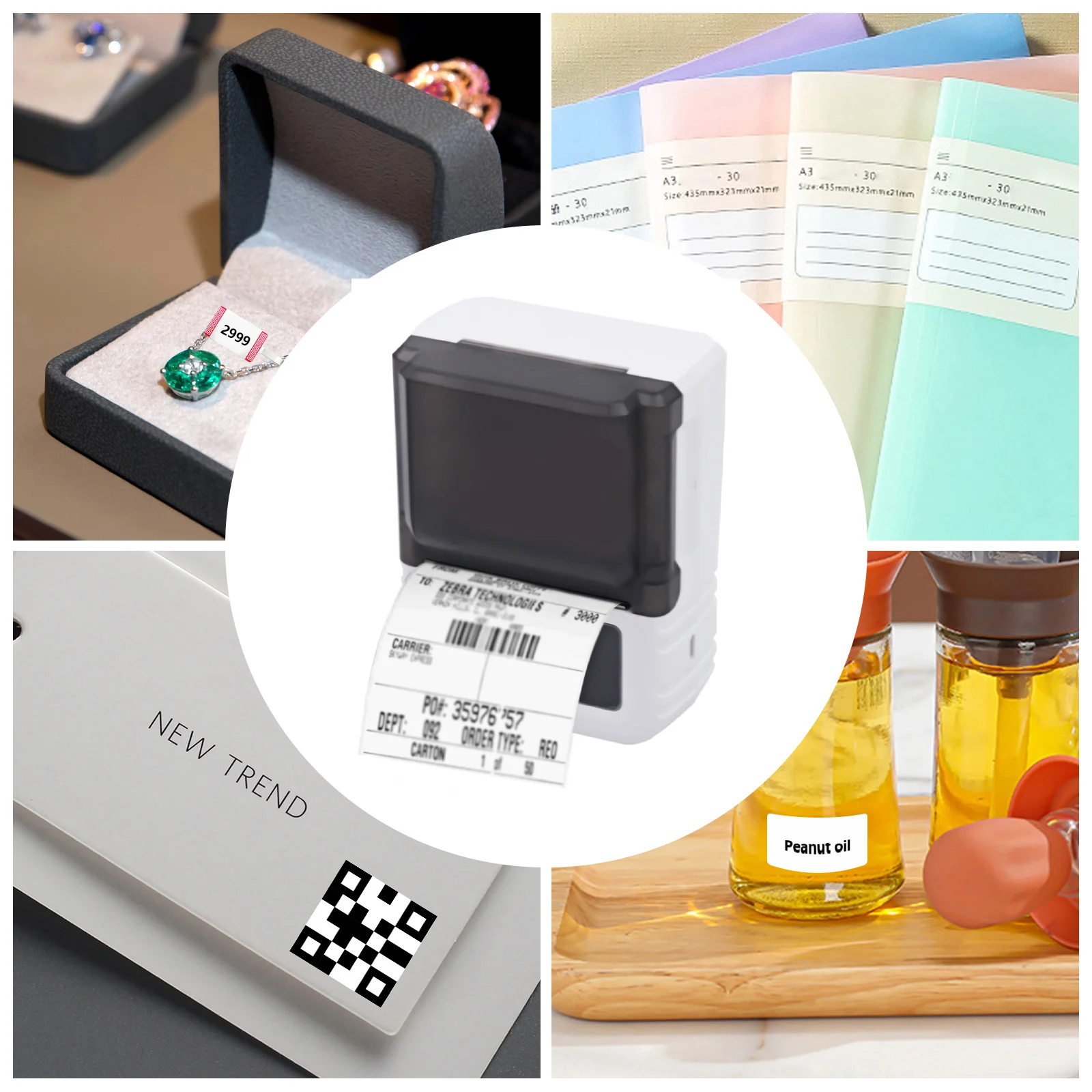 Bluetooth Portable Thermal Label Maker with USB Rechargeable, Wireless Sticker Printer