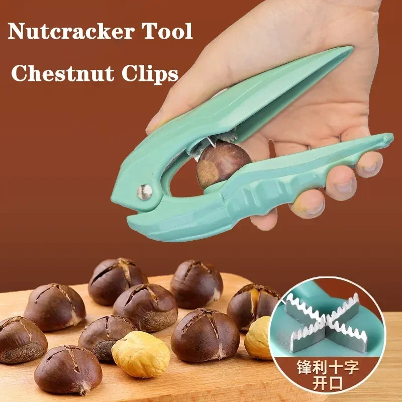 Stainless Steel Chestnut Clip Machine Nutcracker Opener Tool Nuts Walnut Cut Sheller Chestnut Shelling Cutter Kitchen Gadgets