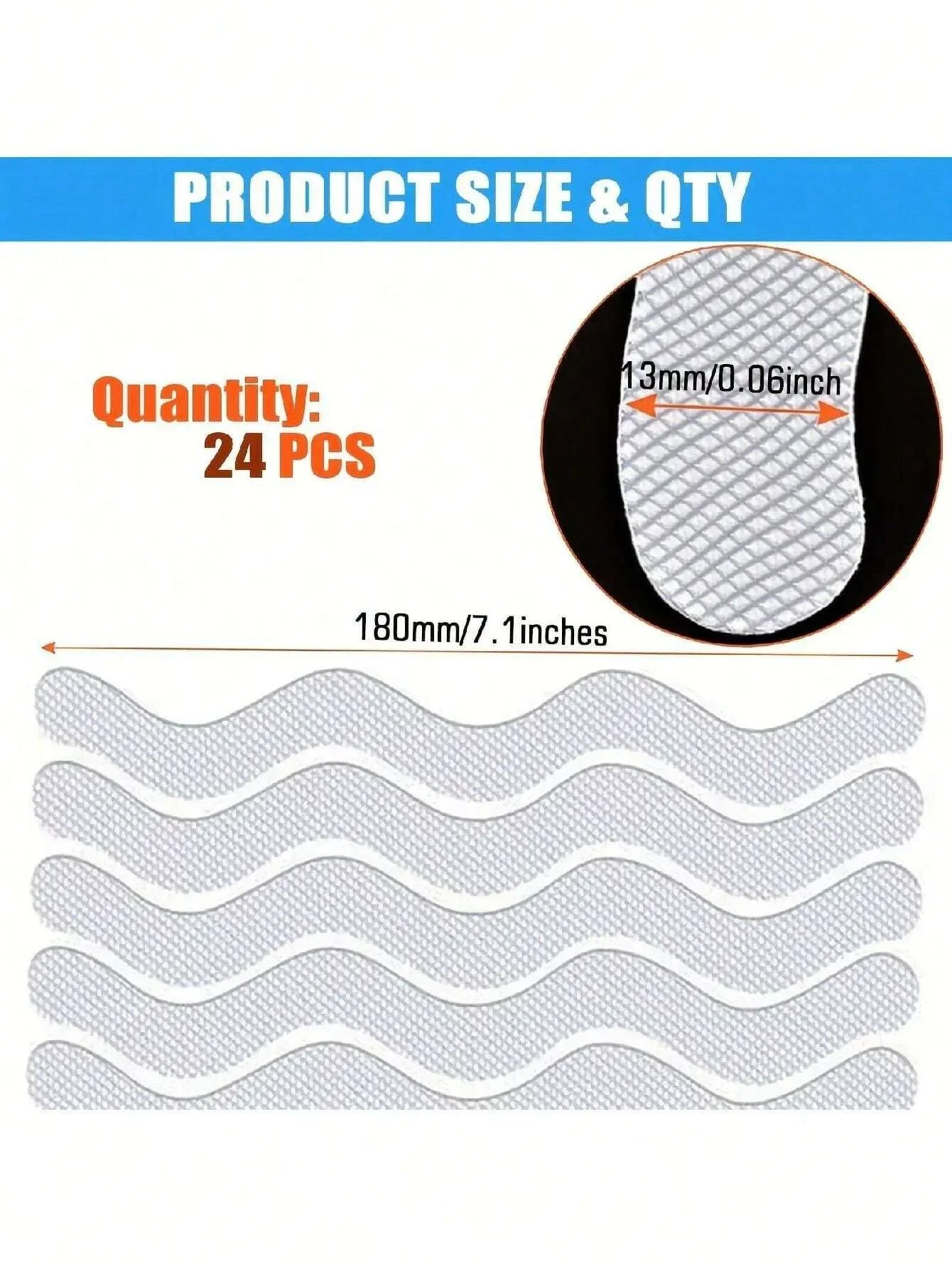24Pcs Package Transparent Anti-Slip Stickers For Bathroom Floor And Shower - Bathtub Floor Safety Anti-Slip Strips image 4