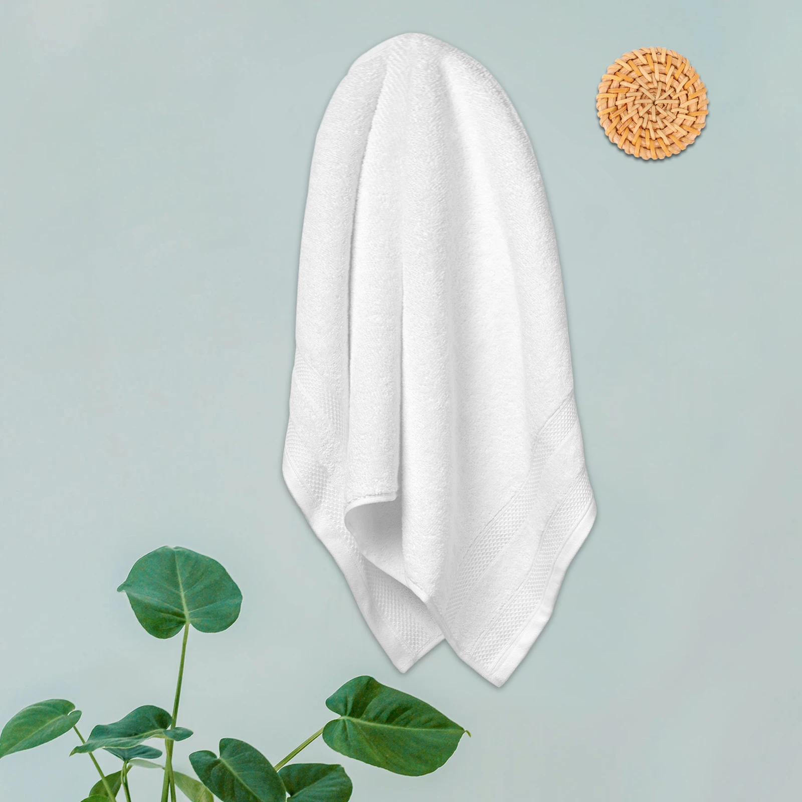 

5 Pcs Rattan Woven Hooks Natural Material Wall Decor Bath Towel Key Bag Scarf Storage Home Office Use