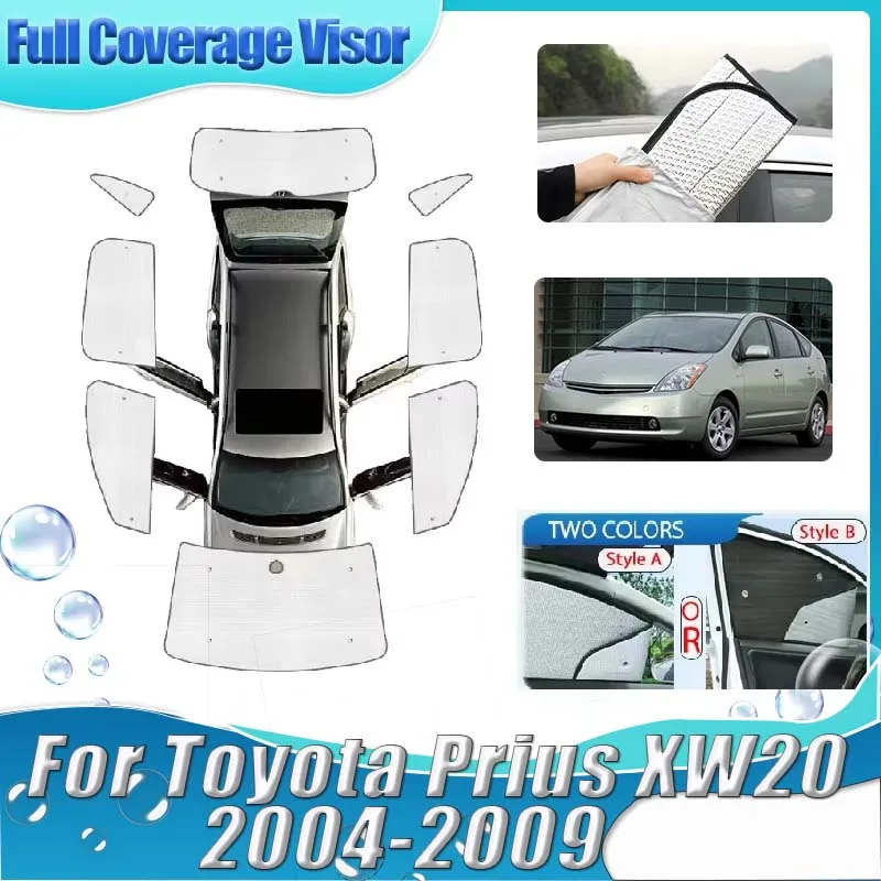 

Для Toyota Prius XW20 2007: Аксессуары 2004-2009, полные солнцезащитные шторки на лобовое стекло, защита от УФ-лучей, автомобильные аксессуары