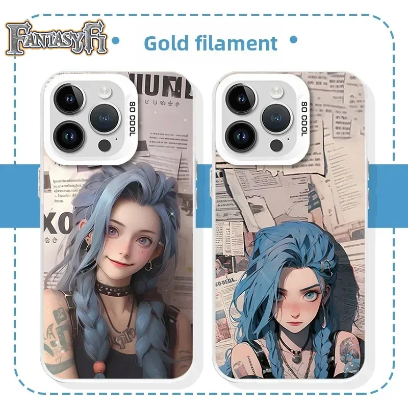 New In Stock Anime  Arcane: League Of Legends Jinx Phone Case Suitable For Iphone 16 Pro Iphone 15 Personalized Graffiti